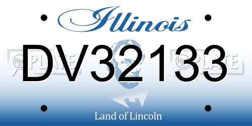 DV32133 Illinois License Plate