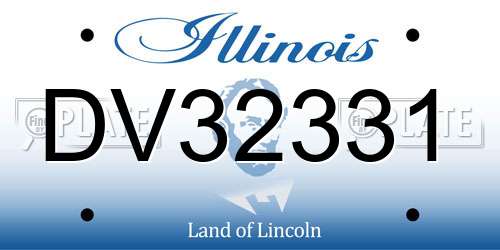 DV32331 Illinois License Plate