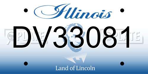 DV33081 Illinois License Plate