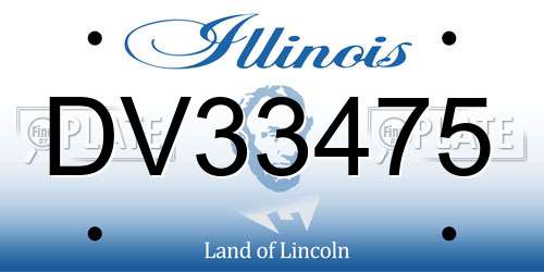 DV33475 Illinois License Plate
