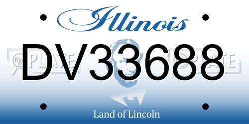 DV33688 Illinois License Plate