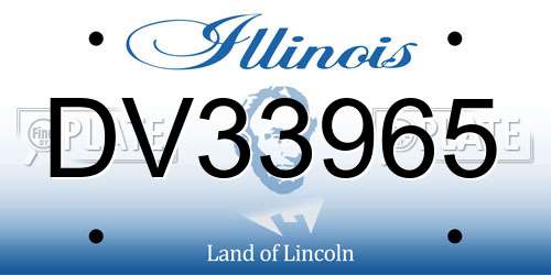 DV33965 Illinois License Plate