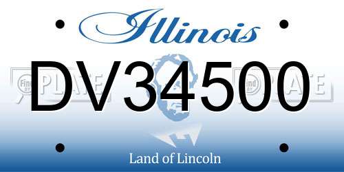 DV34500 Illinois License Plate
