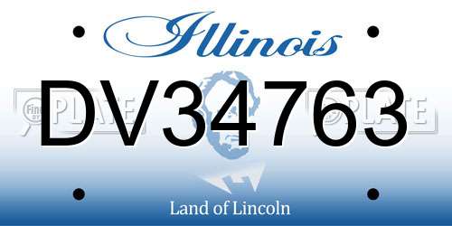 DV34763 Illinois License Plate