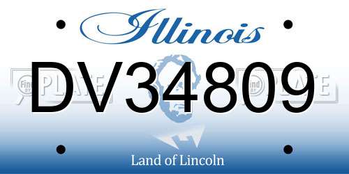 DV34809 Illinois License Plate