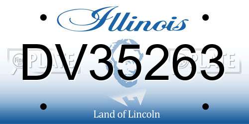 DV35263 Illinois License Plate