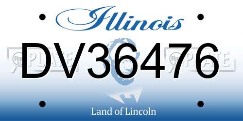 DV36476 Illinois License Plate