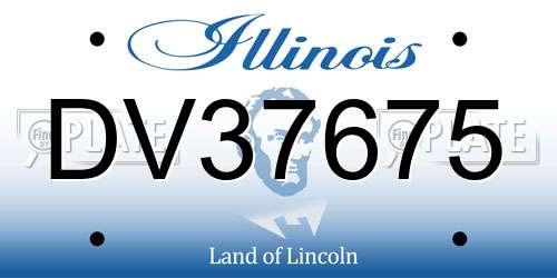 DV37675 Illinois License Plate