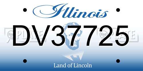 DV37725 Illinois License Plate