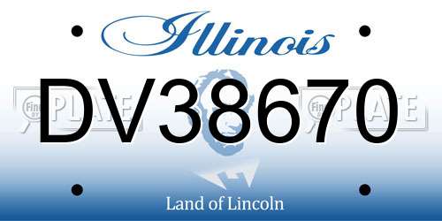 DV38670 Illinois License Plate