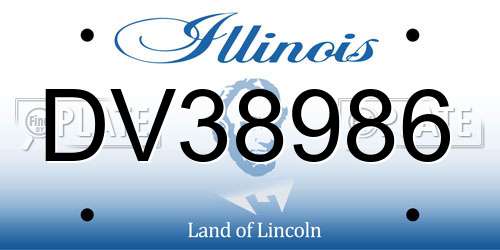 DV38986 Illinois License Plate