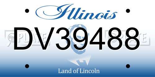DV39488 Illinois License Plate