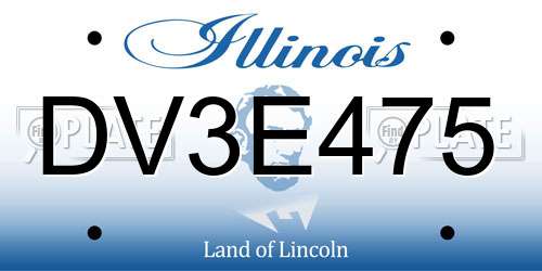 DV3E475 Illinois License Plate