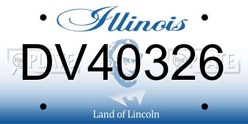 DV40326 Illinois License Plate