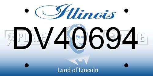 DV40694 Illinois License Plate
