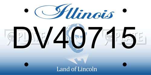 DV40715 Illinois License Plate