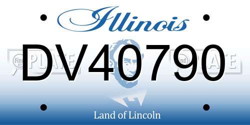 DV40790 Illinois License Plate