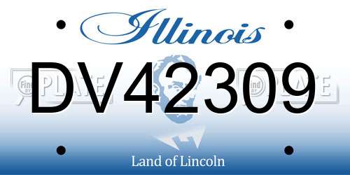 DV42309 Illinois License Plate