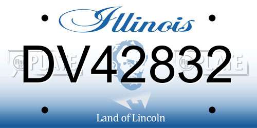 DV42832 Illinois License Plate
