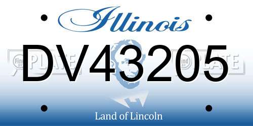DV43205 Illinois License Plate