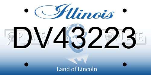 DV43223 Illinois License Plate