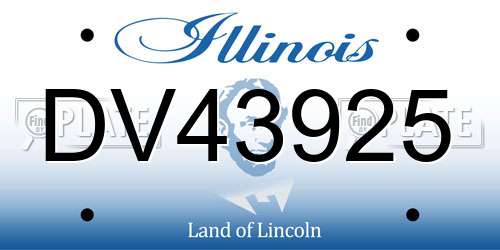 DV43925 Illinois License Plate