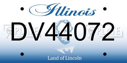 DV44072 Illinois License Plate