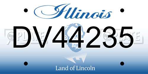 DV44235 Illinois License Plate