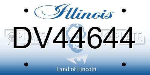 DV44644 Illinois License Plate