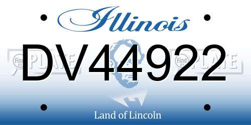 DV44922 Illinois License Plate