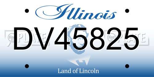 DV45825 Illinois License Plate