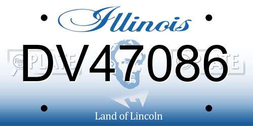 DV47086 Illinois License Plate