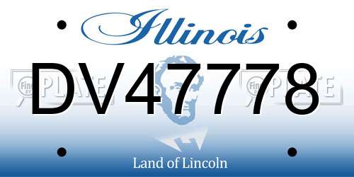 DV47778 Illinois License Plate