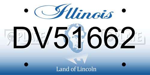 DV51662 Illinois License Plate