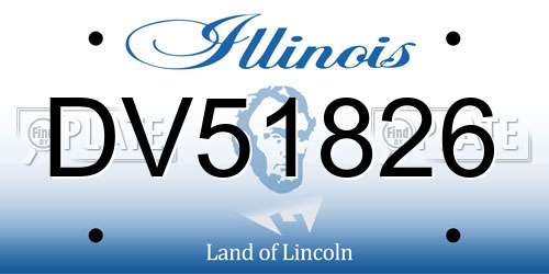 DV51826 Illinois License Plate