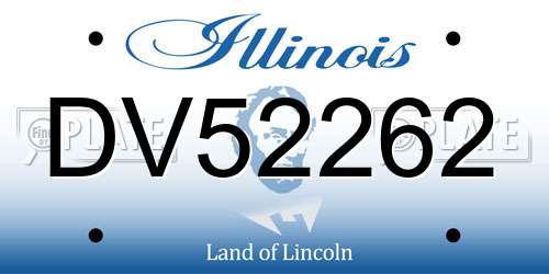 DV52262 Illinois License Plate