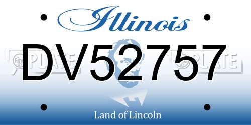 DV52757 Illinois License Plate