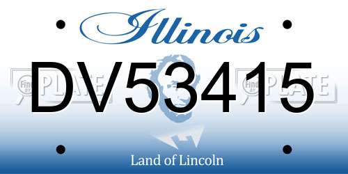 DV53415 Illinois License Plate