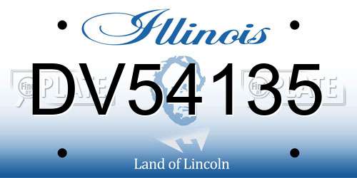 DV54135 Illinois License Plate