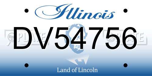 DV54756 Illinois License Plate