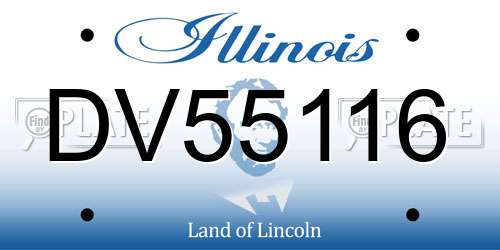 DV55116 Illinois License Plate