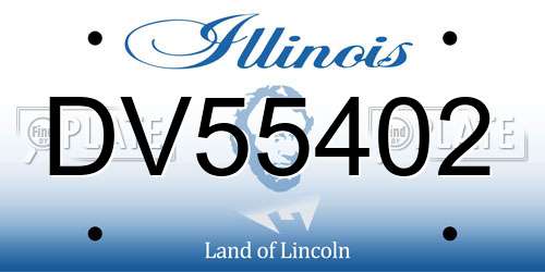 DV55402 Illinois License Plate