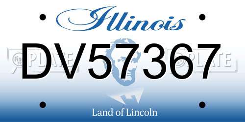 DV57367 Illinois License Plate