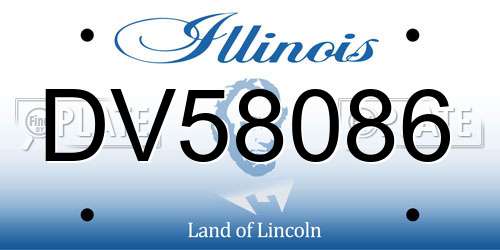 DV58086 Illinois License Plate