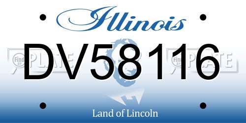 DV58116 Illinois License Plate