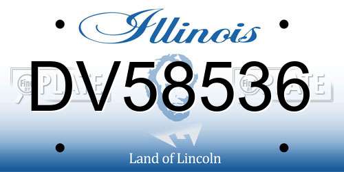 DV58536 Illinois License Plate
