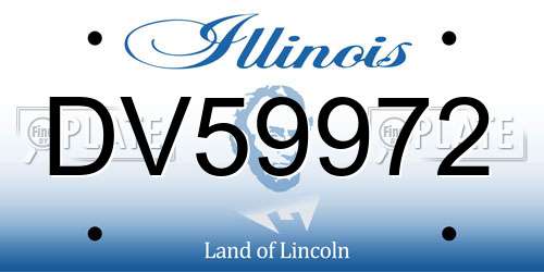 DV59972 Illinois License Plate