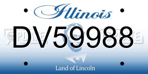 DV59988 Illinois License Plate