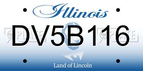 DV5B116 Illinois License Plate
