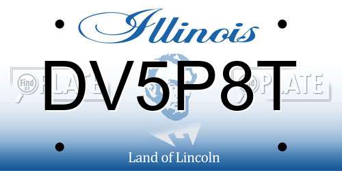 DV5P8T Illinois License Plate